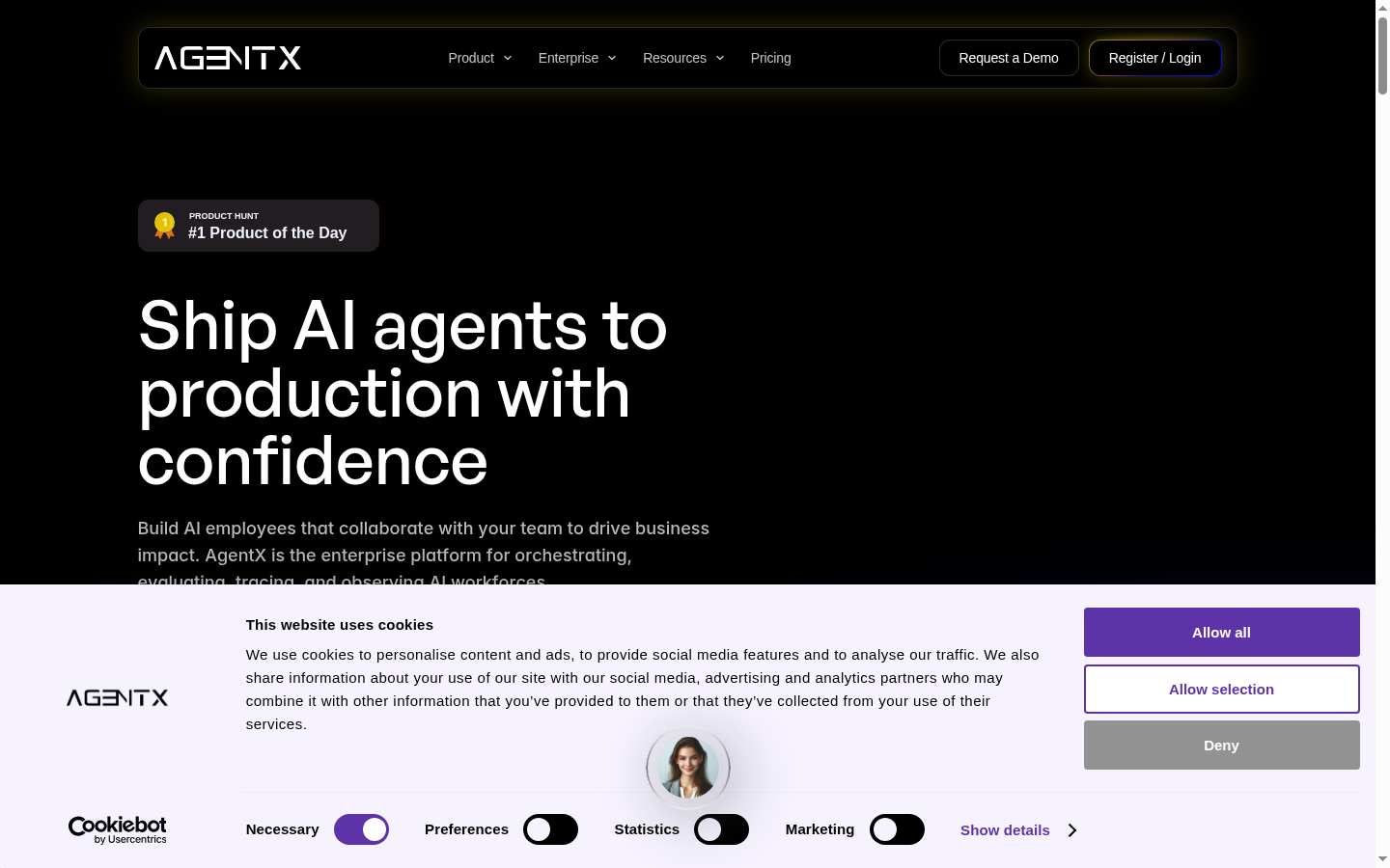 AgentX: Consent / blocking overlay