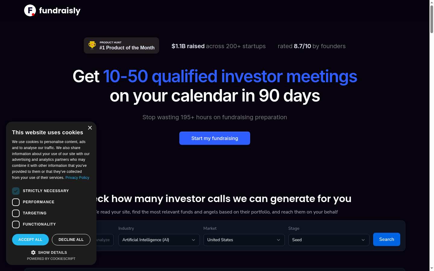 Fundraisly: Consent / blocking overlay