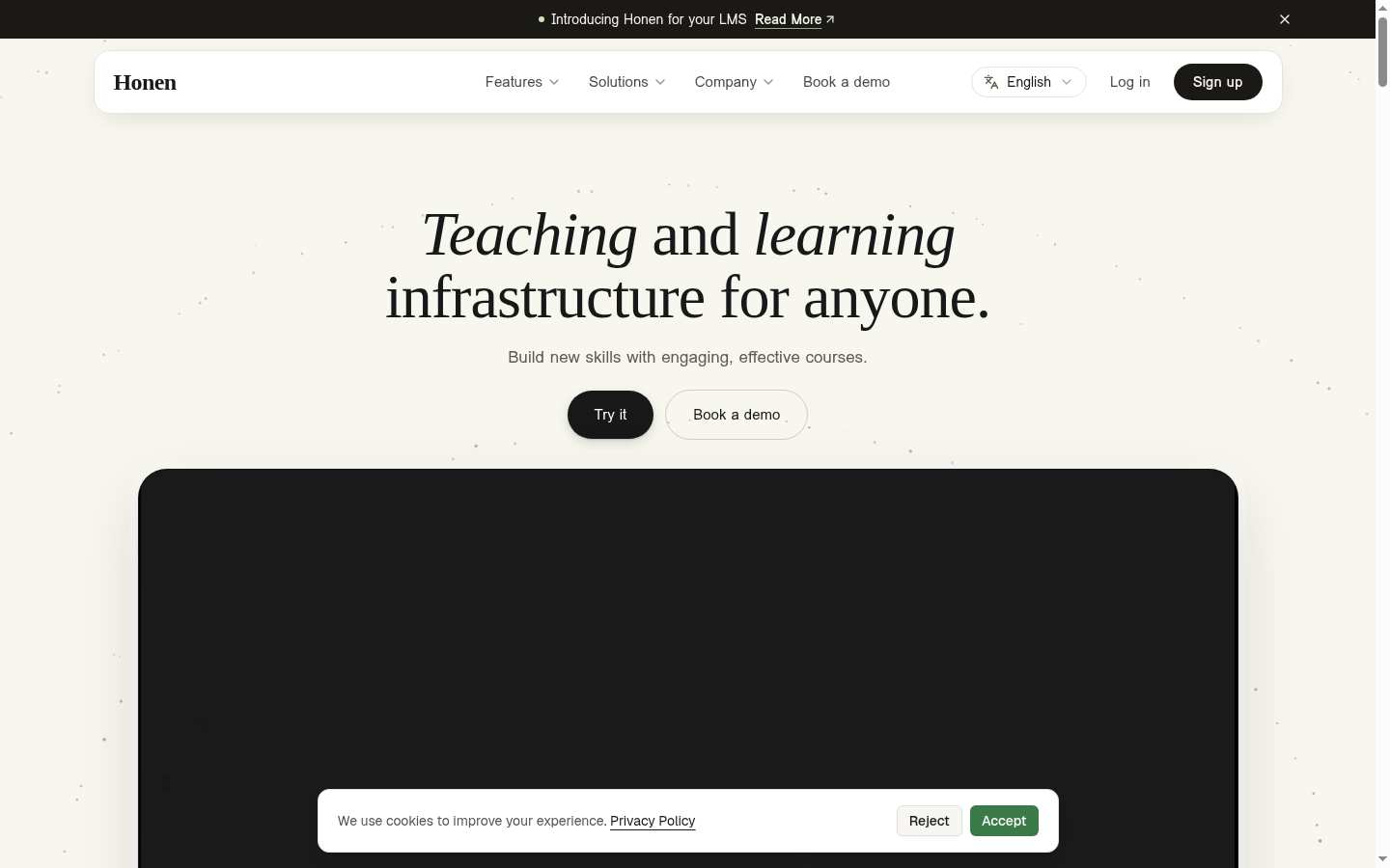 Honen: Consent / blocking overlay