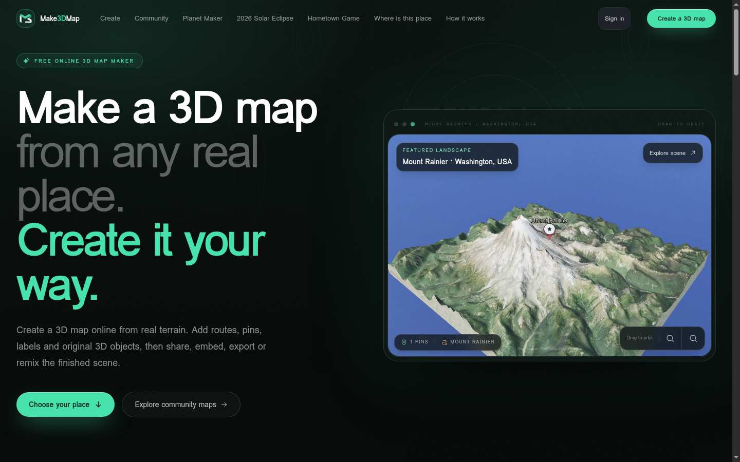 Make3DMap: Above the fold